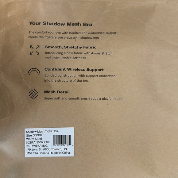 NWT Knix Shadow Mesh bra, colour warm sand - Picture 4 of 4